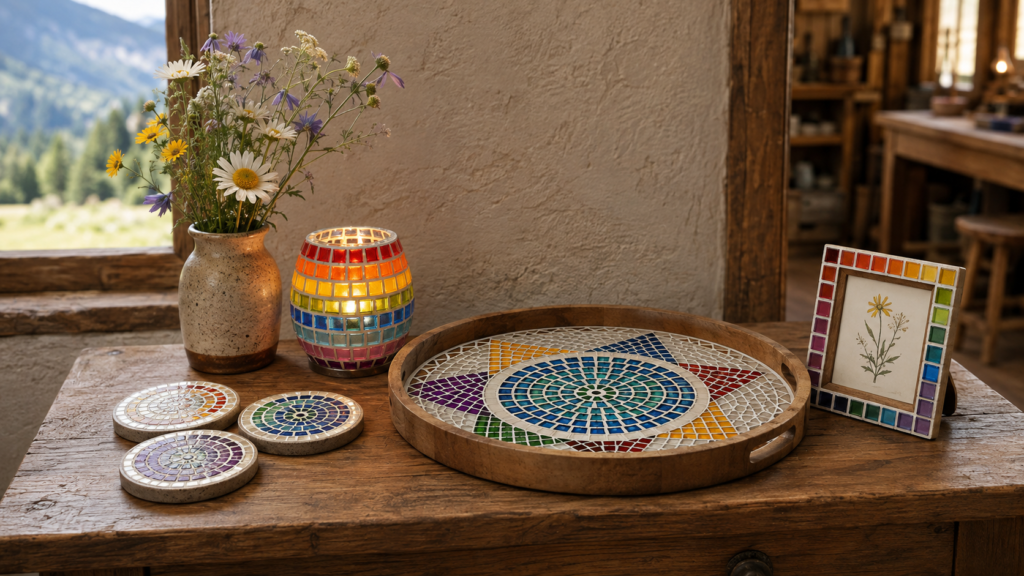 Farbe für dein Zuhause: 7 Ideen mit handgemachten Mosaiken steinfunke tisch